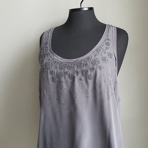 Silk beaded tank top